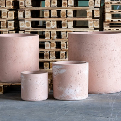 Jōbū Jobu Home100Cm Xxl Cylinder Planter For Statement Trees621L AurellaBlushstone (Pink Beige) from B&Q
