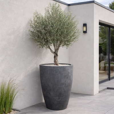 Jōbū Jobu Home100Cm Xxl Tall Concrete Vase Planter For Trees172L VessaraOnyx Dusk (Charcoal Black Grey) from B&Q