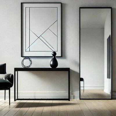 Jōbū Jobu HomeTakaraFull Length Black Metal Rectangle Mirror160Cm X 60Cm from B&Q