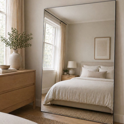 Jōbū Jobu HomeTakaraFull Length Frameless Metal Rectangle Mirror200Cm X 120Cm from B&Q