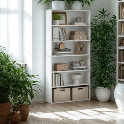 B&Q -  5 Tier Free Standing Bookcase Shelf For Living Room Storage