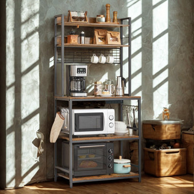 FURNOLD Industrial 5 Tier Smart Kitchen Bakers Rack With Power Outlets from B&Q