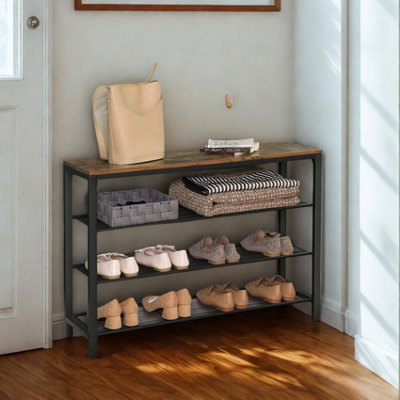FURNOLD 4 Tier Shoe Rack Hallway Storage from B&Q