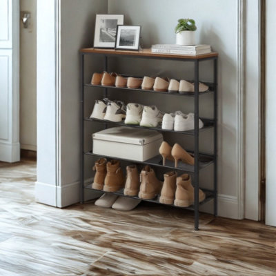 FURNOLD 5 Tier Industrial Shoe Rack Hallway Storage from B&Q