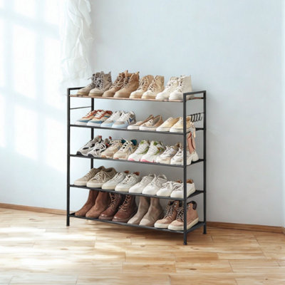 FURNOLD 5 Tier Industrial Shoe Rack Hallway Storage Organiser from B&Q