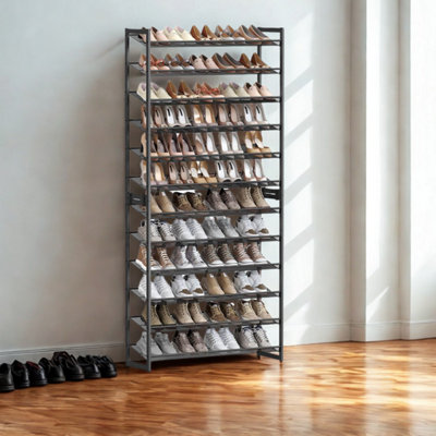FURNOLD 10 Tier Steel Stackable Hallway Large Shoe Storage Rack Organiser from B&Q
