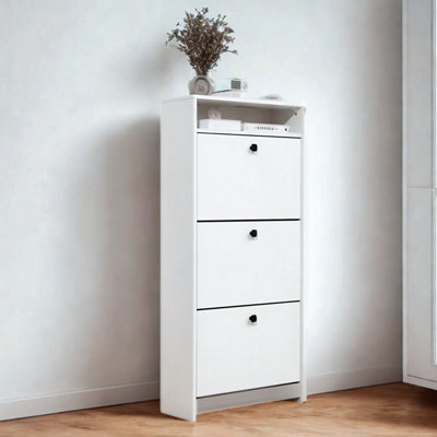 FURNOLD 3 Drawer Hallway Shoe Storage Cabinet With Shelf White from B&Q