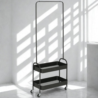  - Entryway Hall Tree Coat Rack Stand With Shoe Storage And Clothes Rail