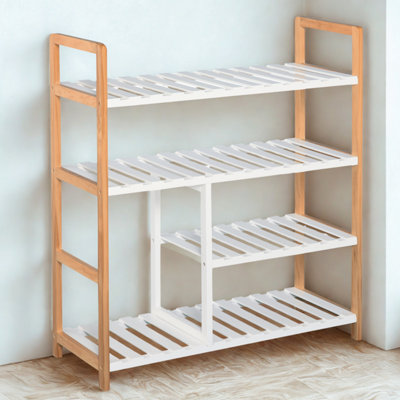 FURNOLD 4 Tier Shoe Storage Rack Hallway Organiser from B&Q