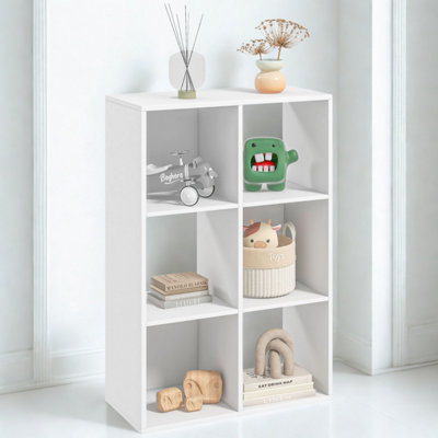 FURNOLD 6 Cube Freestanding Storage Unit Bookcase White from B&Q