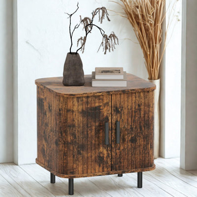  - Industrial Bedside Table Nightstand With Storage Rustic