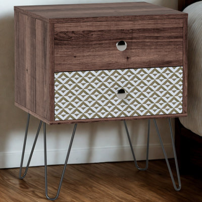 Bohemian Inspired Bedside Table Nightstand With 2 Drawers from B&Q