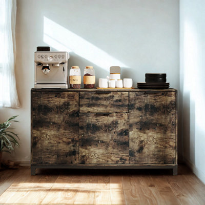 FURNOLD Industrial Multipurpose Sideboard Buffet Cabinet  With Adjustable Shelves from B&Q