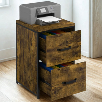 FURNOLD Industrial 2 Drawer Portable Rolling Filing Cabinet from B&Q