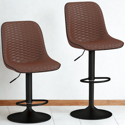 FURNOLD Set Of 2 Faux Leather Bar Stools With Footrest from B&Q