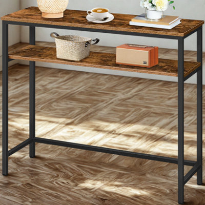 2 Tier Slim Hallway Entryway Console Table With Adjustable Shelves from B&Q