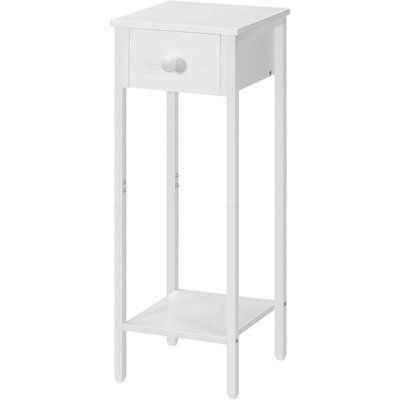 Pirlo Plush 2 Tier Slim Narrow Bedside Table With Drawer from B&Q