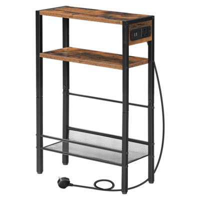 Pirlo Plush Industrial Slim Side End Table With Charging Station from B&Q