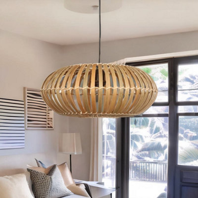 BMBO Boho Scandi Ceiling Light Pendant Shade Natural Brown from B&Q
