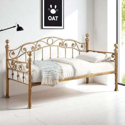 OAT Home Mayfair Single Metal Day Bed - Antique Brass - Image 4