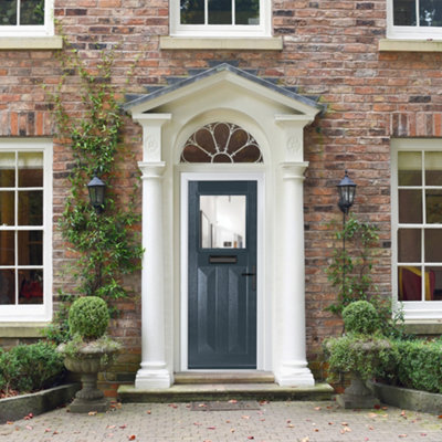 B&Q -  Composite Door Eaton 7016 Grey 920mm X 2090mm Open In Left Hand Clear Glass 10 Year GuaranteeFree Delivery & Smart Lock