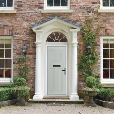 B&Q -  Composite Door Eaton Solid Agate Grey 920mm X 2090mm Open In Left Hand No Glass 10 Year GuaranteeFree Delivery & Smart Lock