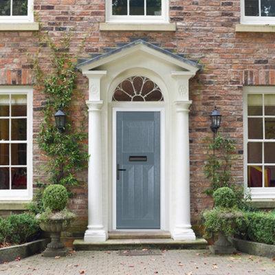 B&Q -  Composite Door Eaton Solid 7015 Grey 920mm X 2090mm Open In Right Hand No Glass 10 Year GuaranteeFree Delivery & Smart Lock
