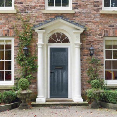 B&Q -  Composite Door Eaton Solid 7016 Grey 920mm X 2090mm Open In Right Hand No Glass 10 Year GuaranteeFree Delivery & Smart Lock
