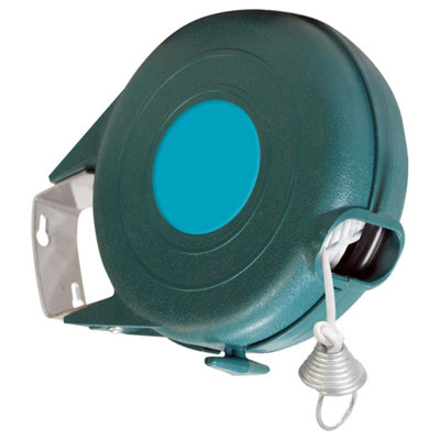 HEATON WHOLESALE 12M Wall Mounted Outdoor Extendable Retractable Reel Washing Line For Laundry from B&Q