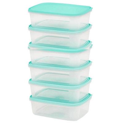 B&Q -  Pack Of 4 Airtight Fridge & Freezer Food Storage Containers 1L With Lids Ideal For Meal Prep Microwave Safe
