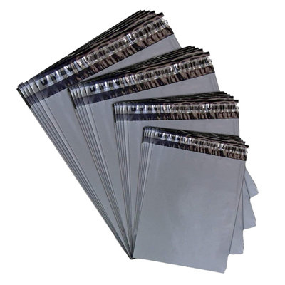 HEATON WHOLESALE 100 X 12X16" (304X406mm) Waterproof Polythene Plain Grey Self Sealing Postal Shipping Mailing Bags from B&Q