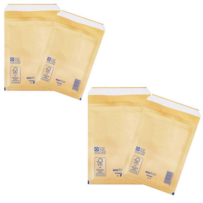 B&Q -  500 X Size 8 (270 X 360mm) Arofol Gold Classic Strong Padded Bubble Lined Peel & Seal Postal Envelopes