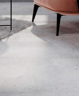 B&Q -  Grey Terrazzo Effect Tiles Porcelain Matt Floor WallSample