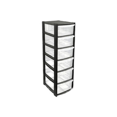 6 Drawer Mini Plastic Tower Storage CompactDurable & Stylish Organizer For HomeOfficeOr School from B&Q