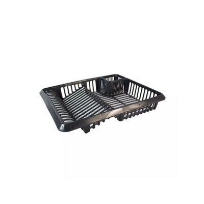  - Graphite Plastic Kitchen Dish Drainer Large Capacity Dish Rack With PlateCup & Cutlery Holder DurableStylish