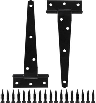Domira 200mm 8 Inch T Hinges With Screwsblack Door Hinges For Shed Doors Wooden GatesGarden GatesDurable & Rustproof from B&Q
