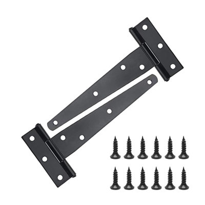 Domira 250mm 10 Inch T Hinges With Screwsblack Door Hinges For Shed Doors Wooden GatesGarden GatesDurable & Rustproof from B&Q