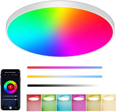 Domira White Smart Led Ceiling Light 24W Rgb Cct Alexa Google/ Without Remote from B&Q