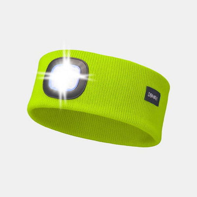 Domira Rechargeable Led Head Torch Super Bright Headlamp Usb Headtorch Head Lamp For Adults Kids Fishing Yellow from B&Q