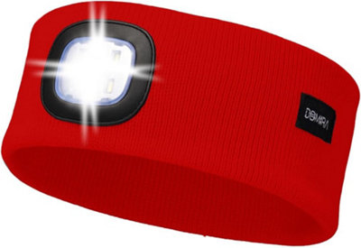 Domira Rechargeable Led Head Torch Super Bright Headlamp Usb Headtorch Head Lamp For Adults Kids Fishing Red from B&Q