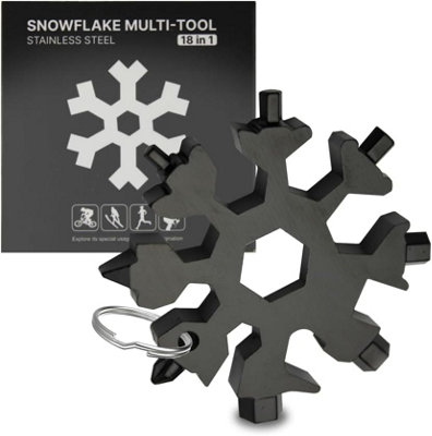 Domira 18-In-1 Snowflake Multi Tool Stainless Steel Pocket Keychain Edc Gadget from B&Q