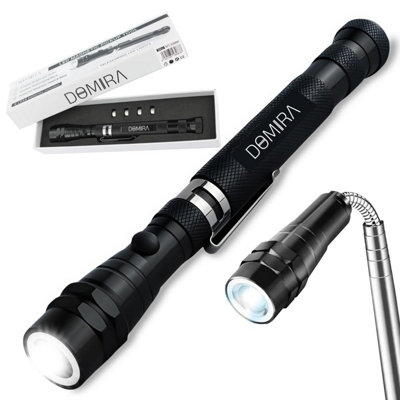 Domira Led Magnetic Pickup Tool 17 To 57Cm Telescopic Rod With 22mm Magnet Flexible Neck Powerful Telescoping Flashlight