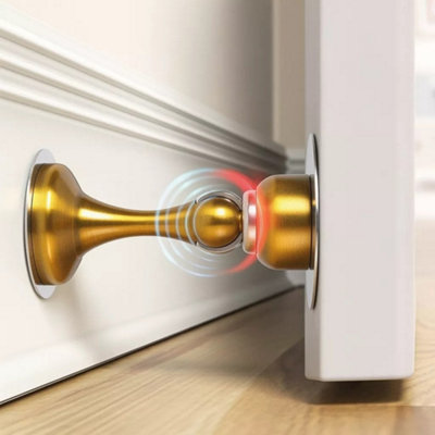 Domira Gold Magnetic Door Stopper Stylish Heavy Duty Door Stop For Walls & Floors from B&Q