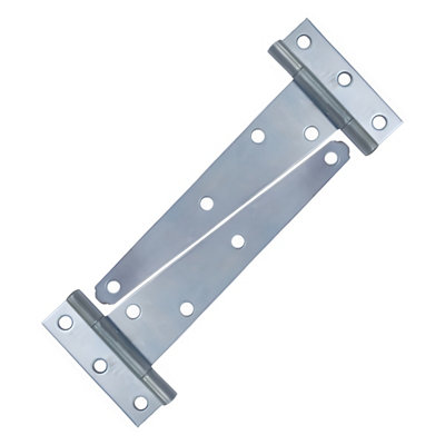 Domira 400mm 16 Inch T Hinges With Screws Silver Door Hinges For Shed Doors Wooden GatesGarden GatesDurable & Rustproof from B&Q