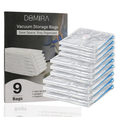  - Domira Vacuum Storage Bags Uk Reusable Space Saver Bags (9 Pack)