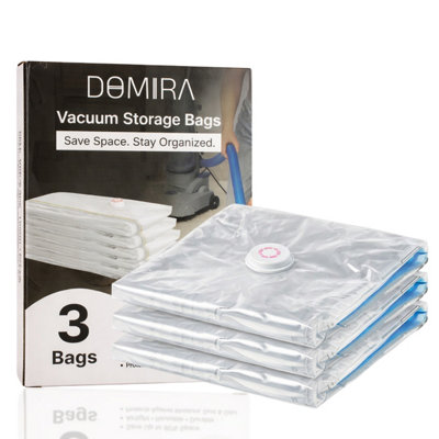  - Domira Vacuum Storage Bags Uk Reusable Space Saver Bags (3 Pack)