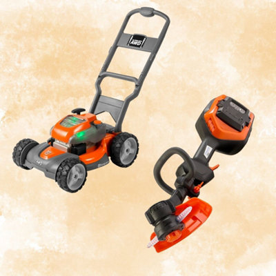 Husqvarna Toy Lawnmower & Strimmer Package from B&Q