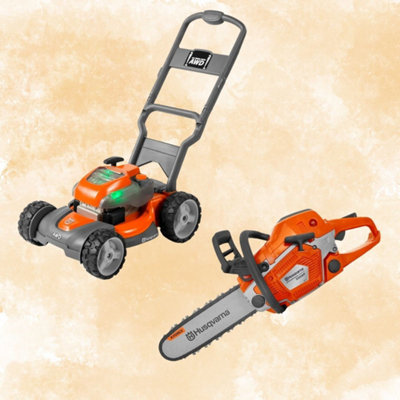 Husqvarna Toy Lawnmower & Chainsaw Package from B&Q