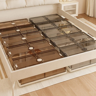 B&Q -  Large Under Bed Storage Boxes Slim Organiser Box  Wheels Slide Out Stackable Box