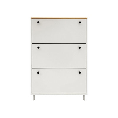 Hygrad Built to Survive 3 Drawer Shoe Cabinet Storage Cupboard Footwear Stand Organizer Rack Wooden Unit from B&Q